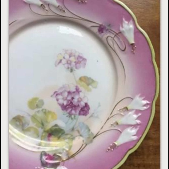 Viola Plate Germany texture flower floral vintage Elegant Decor Rare - Picture 4 of 9